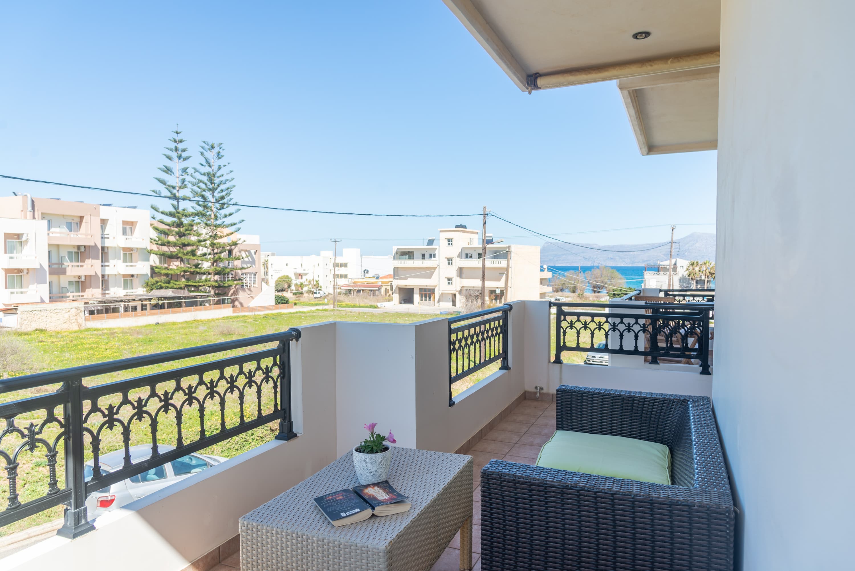 Balcony overlooking the garden